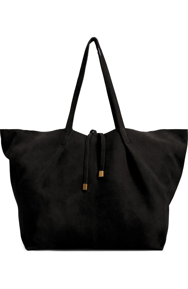 MANGO Leather Shopper, Main, color,