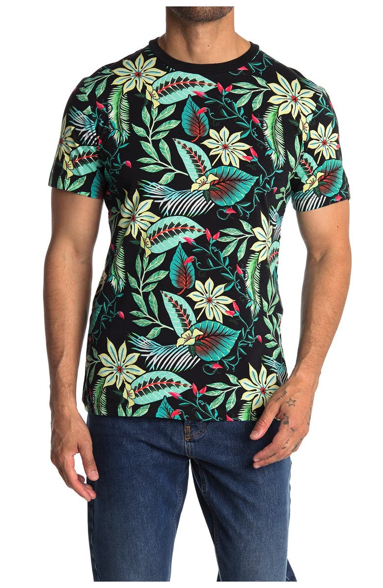 Scotch & Soda Regular Fit Floral Print Tee, Main, color, 