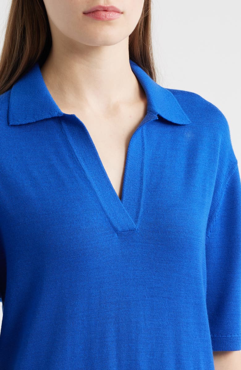 COS Merino Wool Polo Dress, Alternate, color, Blue Medium