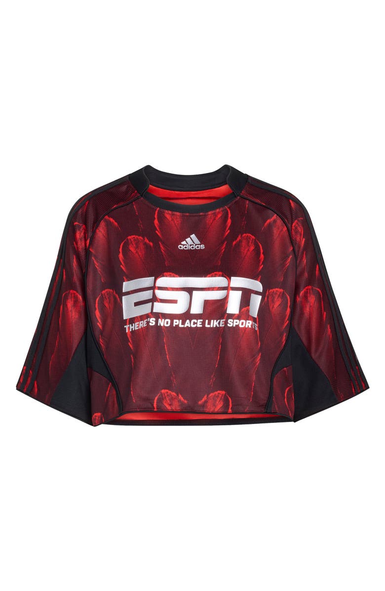 adidas Originals F50 Print Crop Jersey, Alternate, color, Red/ Black/