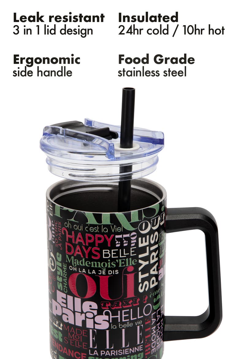 40oz Parisian Double Walled Insulated Stainless Steel Tumbler, Alternate, color, Paris Mademoiselle