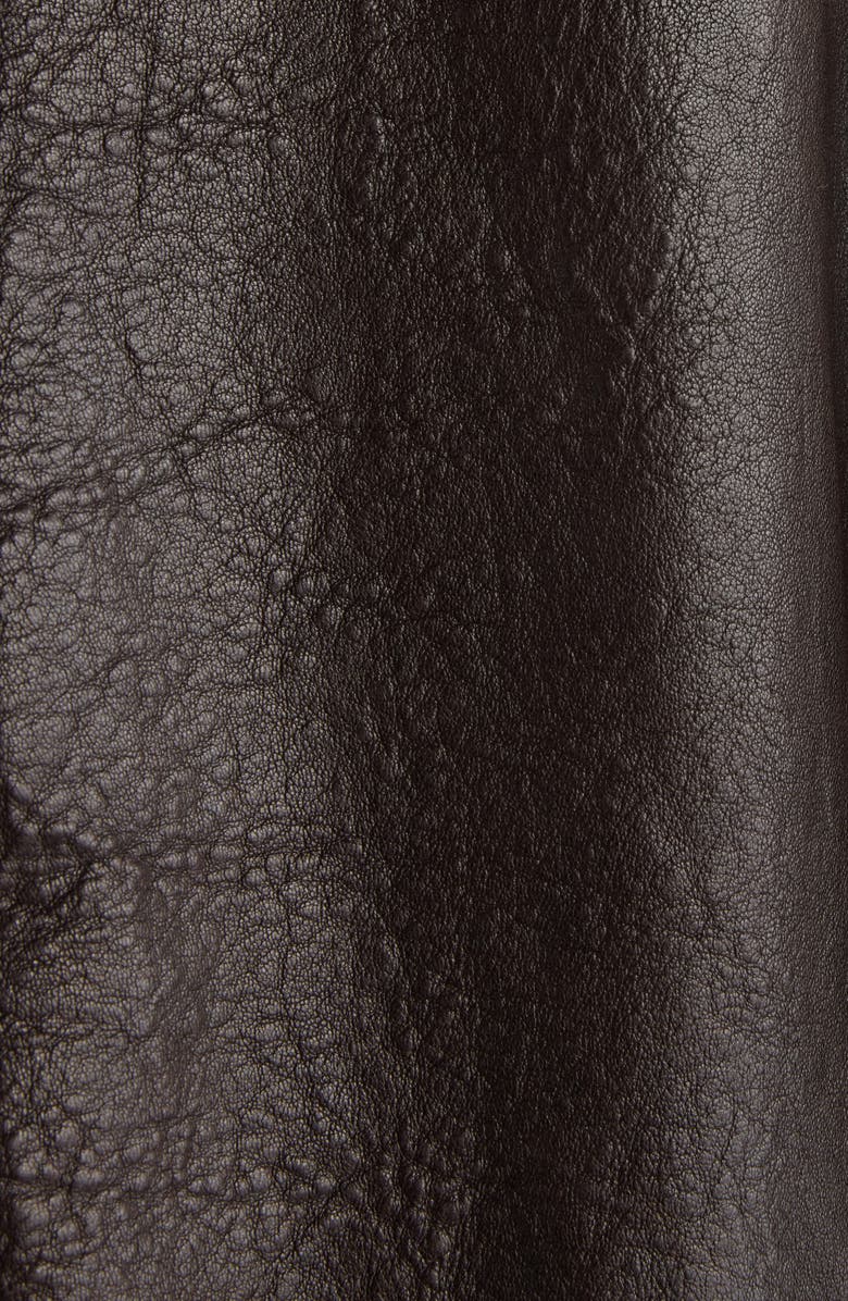 Acne Studios Liso Leather Crop Moto Jacket, Alternate, color, Dark Brown