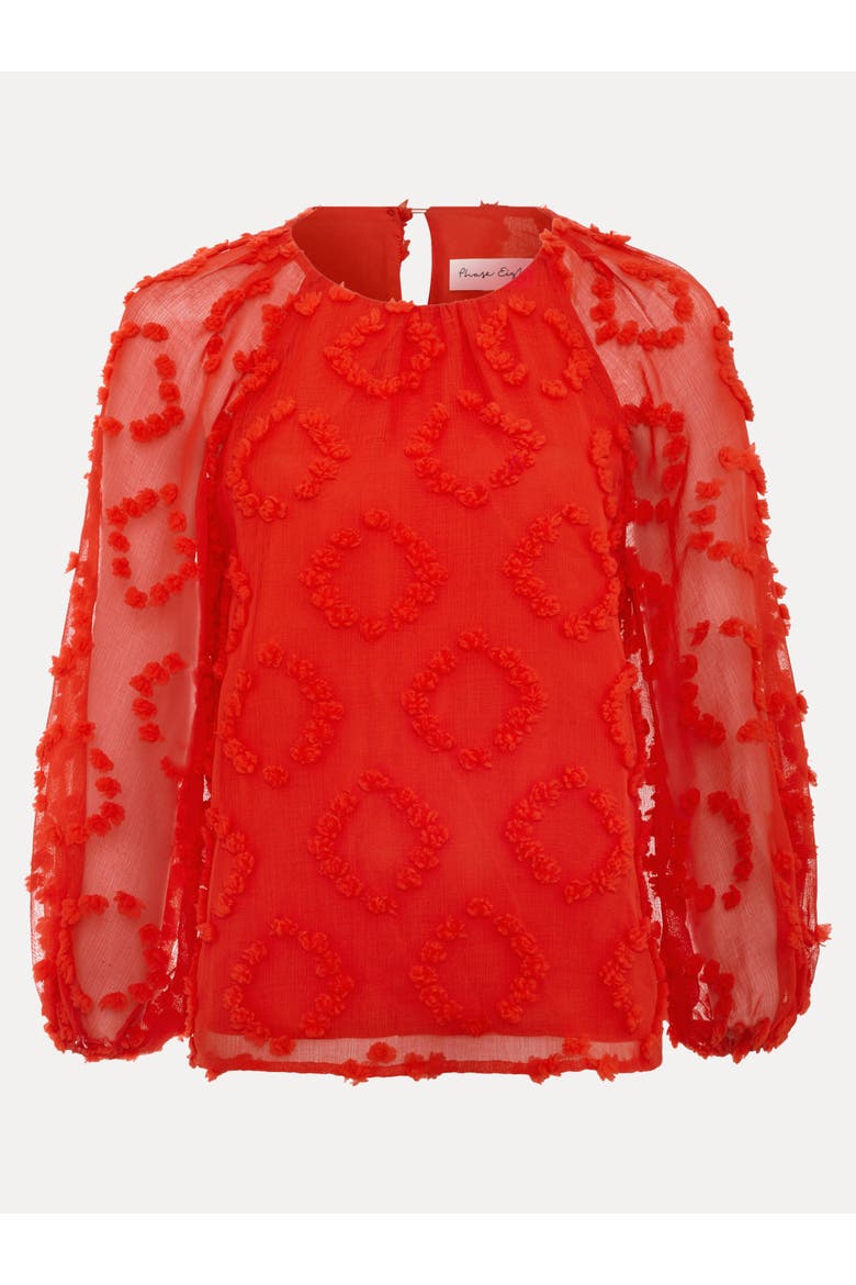 Shayla Textured Blouse, Alternate, color, Red