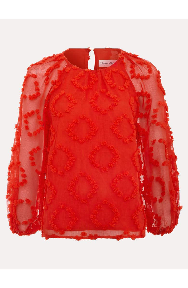 Phase Eight Shayla Textured Blouse, Alternate, color, Red