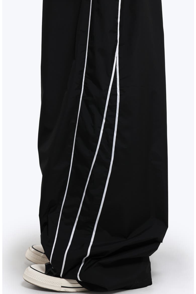 Oversize Microfiber Ripstop Track Pants, Alternate, color, BLACK