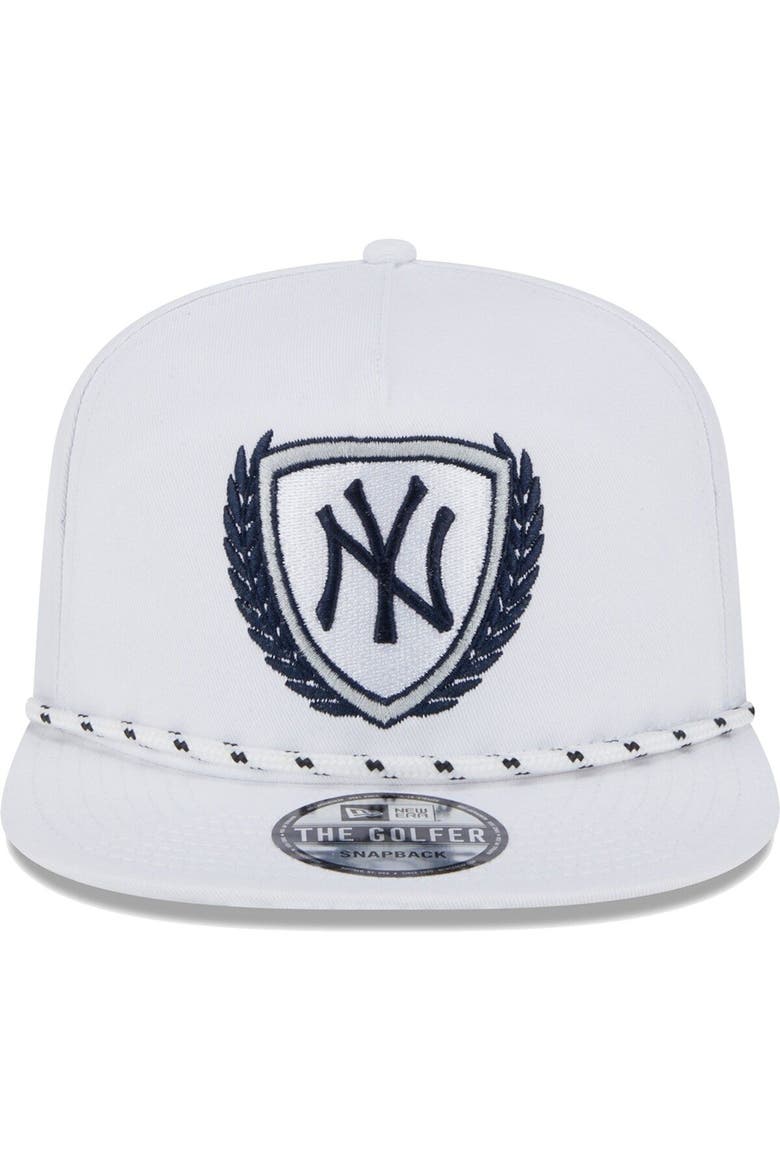 Men's New Era White New York Yankees Golfer Tee 9FIFTY Snapback Hat, Alternate, color, White