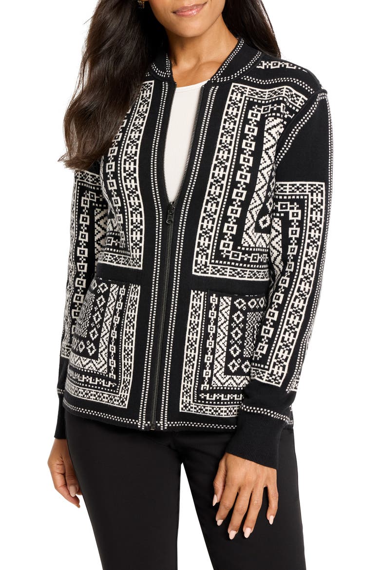 Nordic Nights Reversible Knit Jacket, Main, color, BLACK MULTI