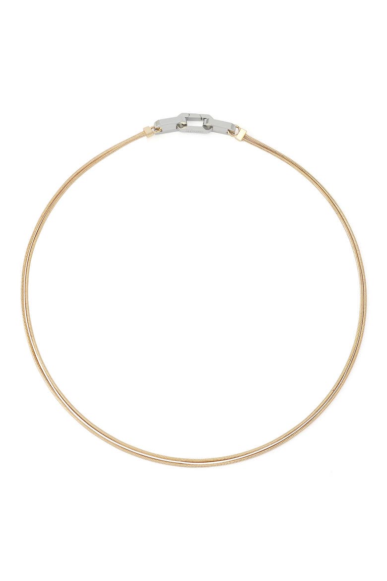 Hex Link Multilayer Necklace, Main, color, TWO TONE SHINY GOLD