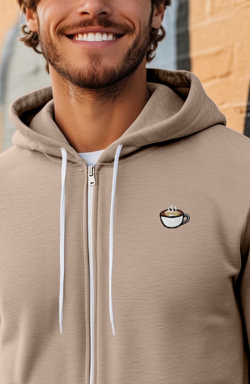 Dalix Cappuccino Zip Hoodie In Tan