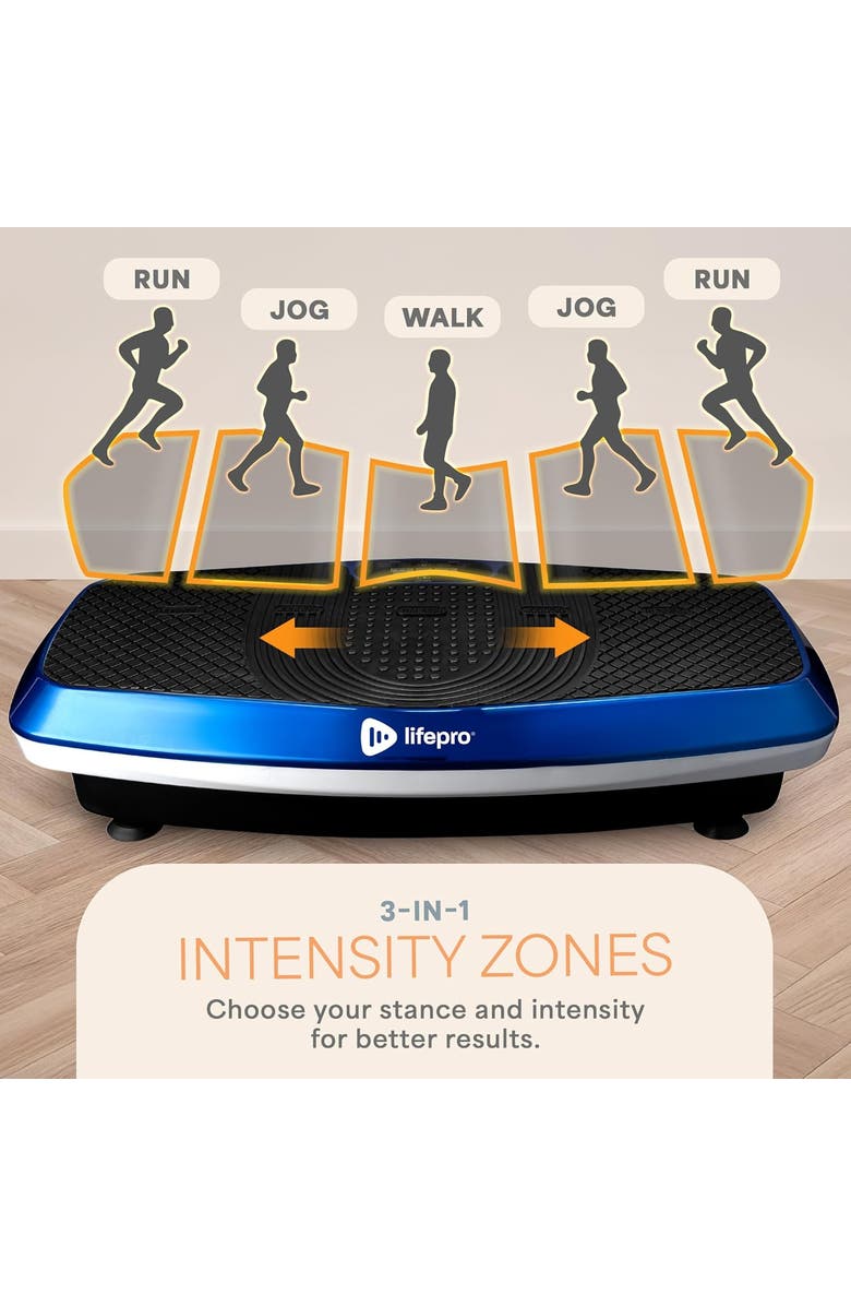 Lifepro Hovert 3D Vibration Plate with Dual Motors for Strength Balance Recovery and Circulation, Alternate, color, Blue