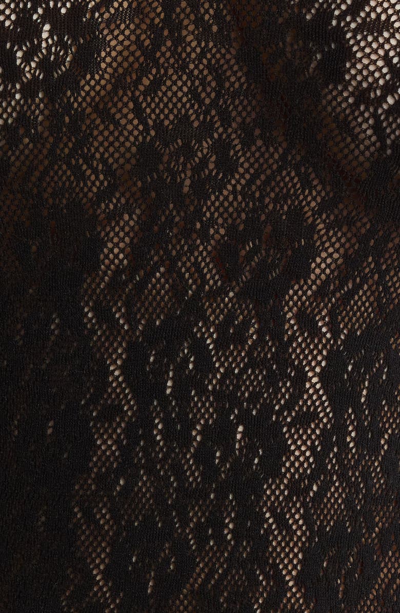 MeMoi Cami Chic Lace Basque & G-String Set, Alternate, color, Black