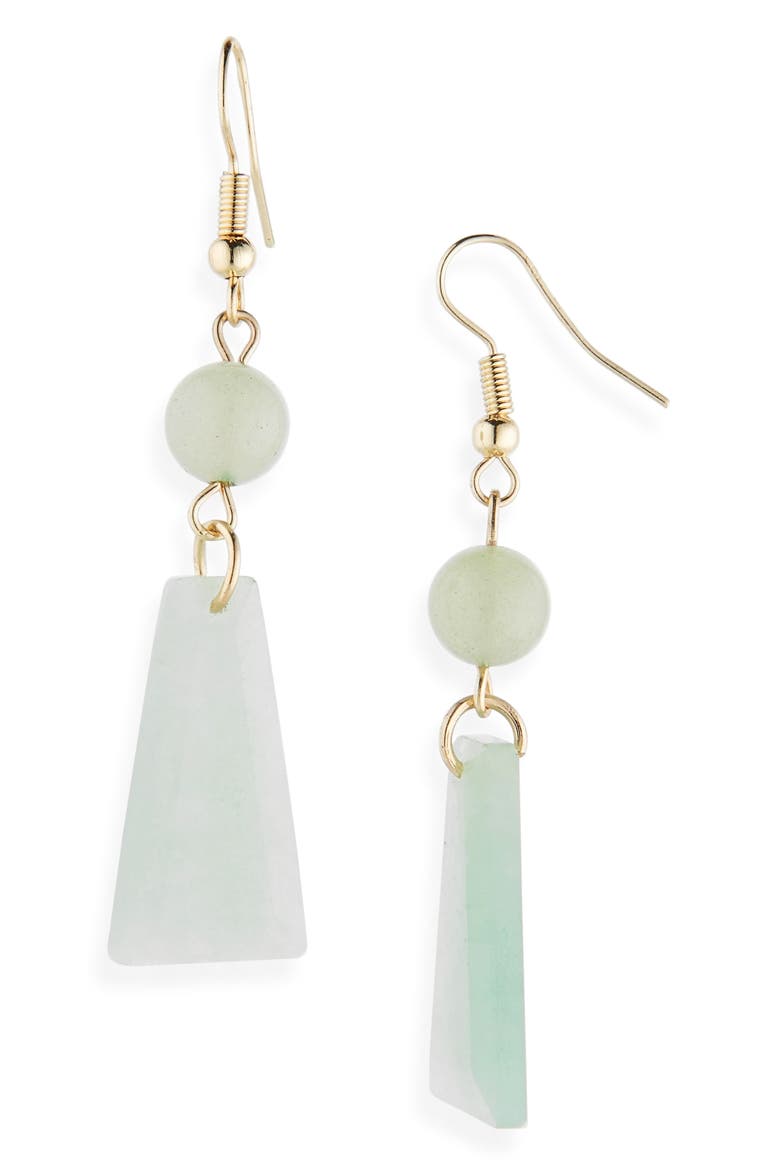 Crystal Fringe Drop Earrings, Main, color, JADE