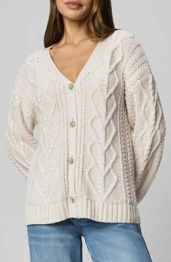 Harlow Hearts Rhinestone Cable Stitch Cardigan