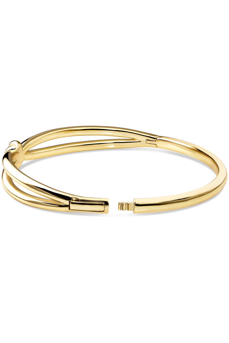 Love Knot Bangle Bracelet in Gold Plated Sterling Silver, 8mm, Alternate, color, Yellow Gold