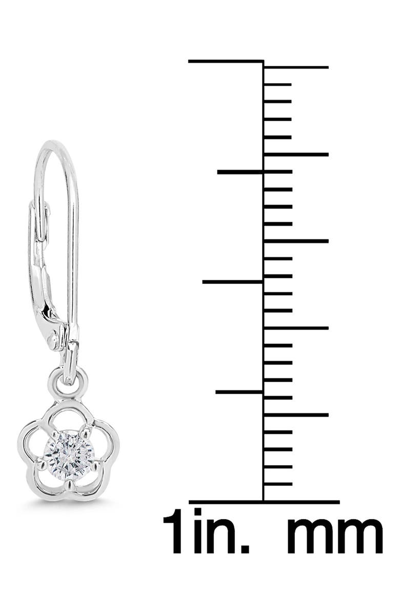 Lily Nily Kids' Flower Cubic Zirconia Drop Earrings, Alternate, color, Silver