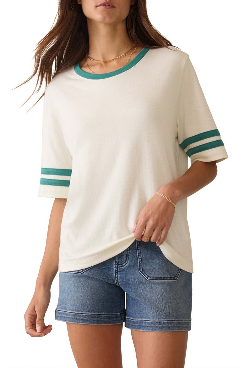 Cloud Varsity Cotton & Modal T-Shirt, Main, color, EGRET