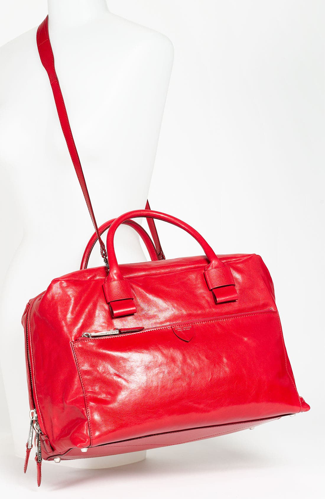'Antonia'  Leather Satchel, Alternate, color, RED
