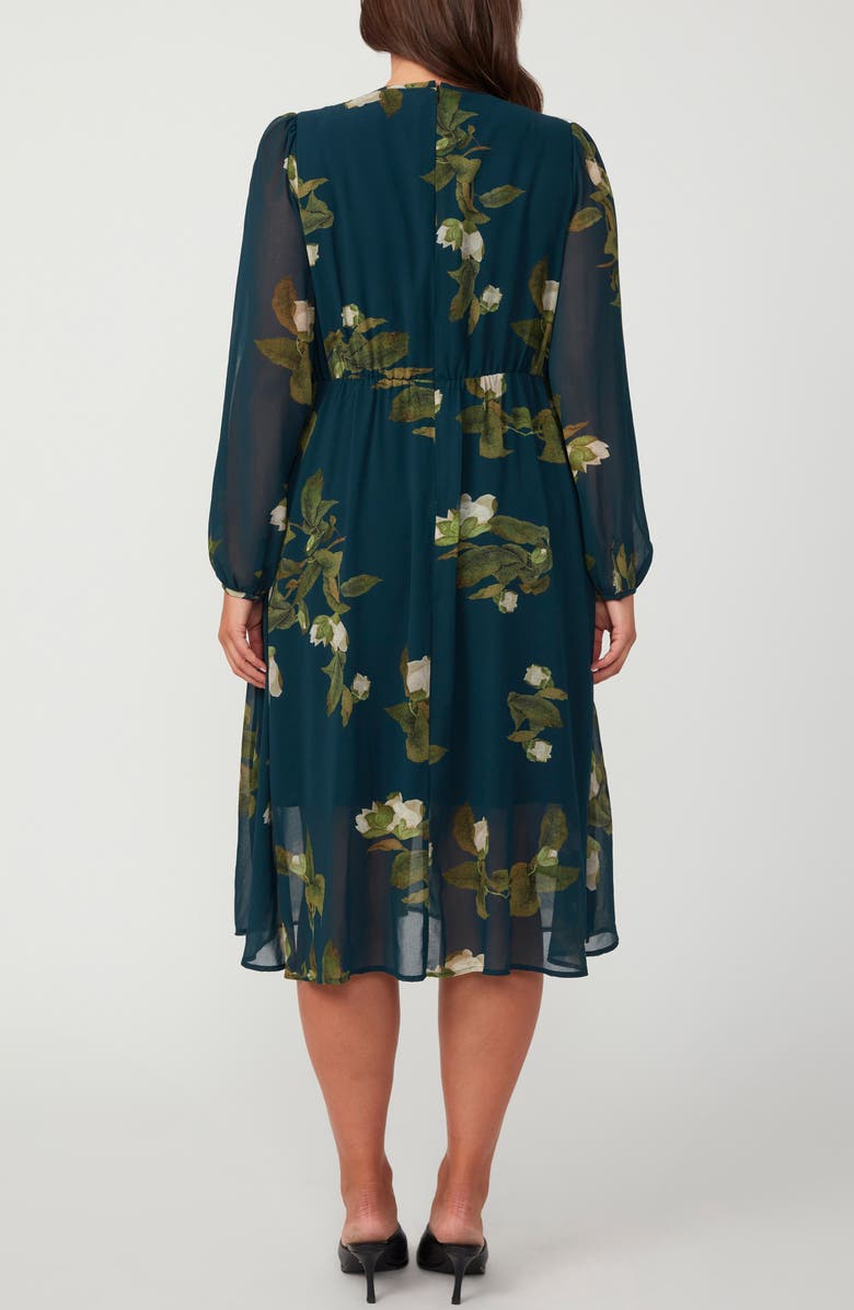 Estelle Summit Bloom Floral Asymmetric Long Sleeve Dress, Alternate, color,