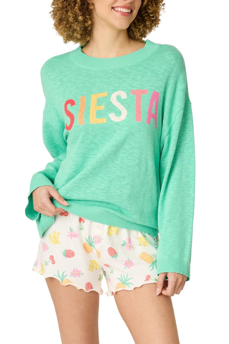 Viva La Vida Crewneck Sweater, Main, color, TROPIC GREEN