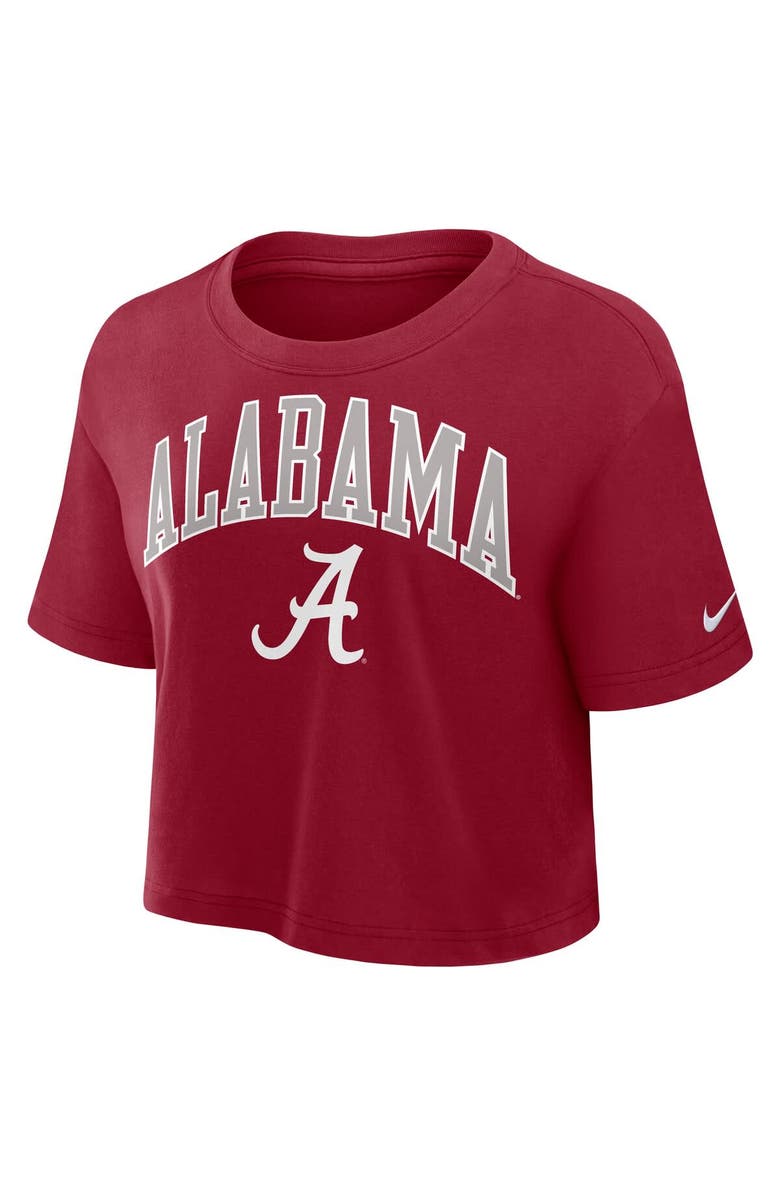 Nike Women's Nike Crimson Alabama Crimson Tide Power Pursuit Athletic Prep Arch Performance Cropped T-Shirt, Alternate, color, 