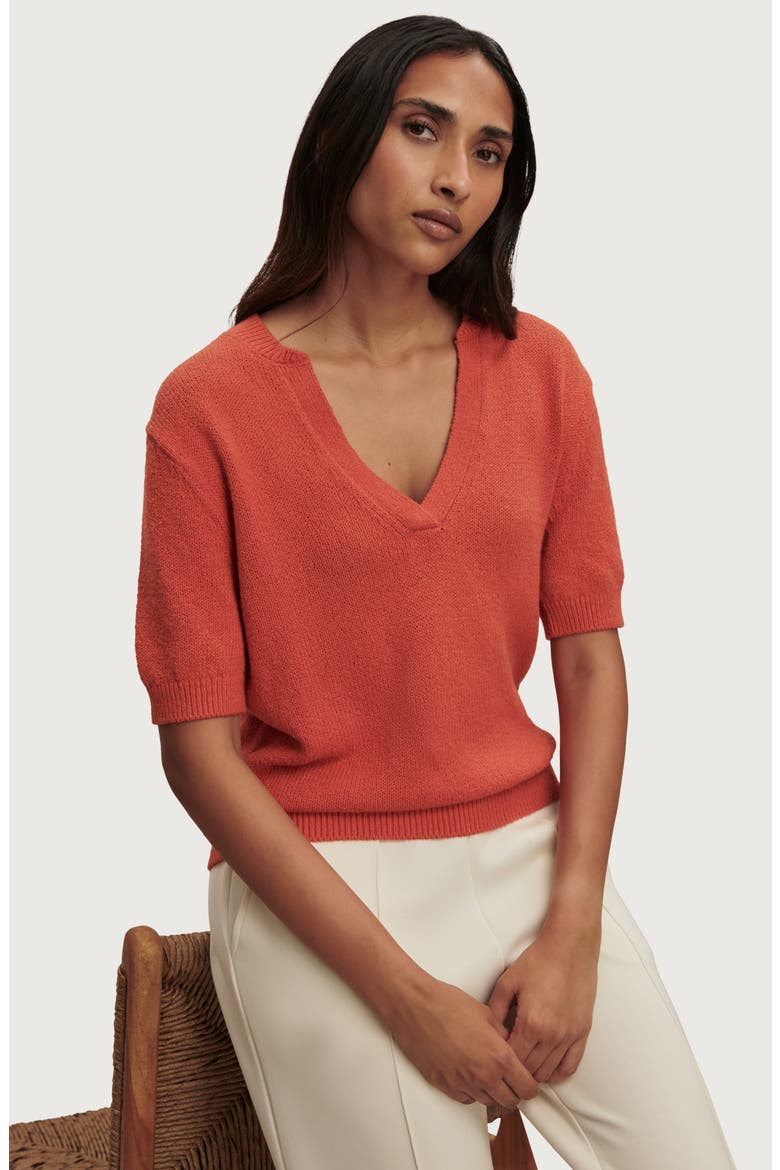 Palmer Short Sleeve Knit Top, Alternate, color, ORANGE WINE