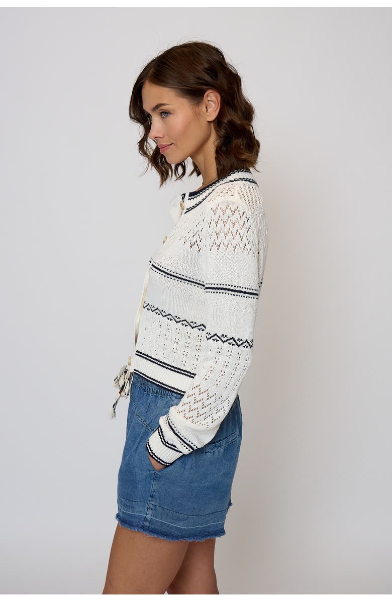 Central Park West Emanuel Nautical Stripe Cardigan, Alternate, color, 