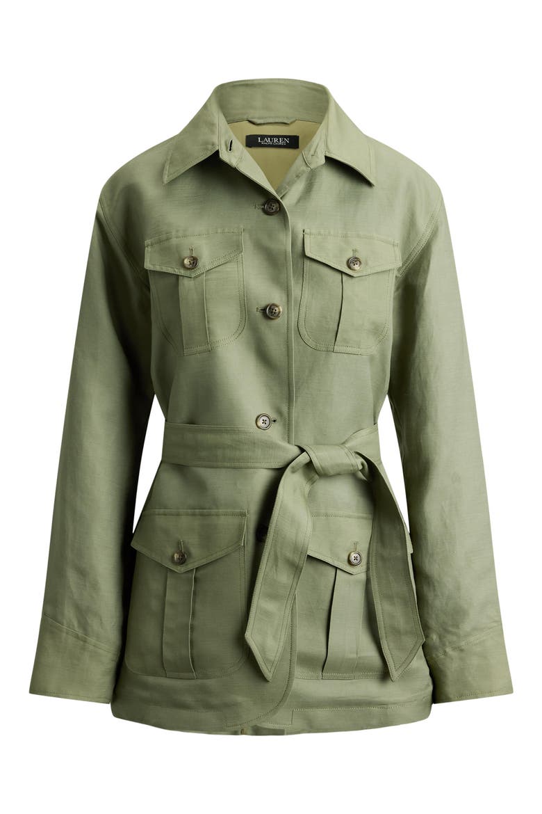 Linen Blend Field Jacket, Alternate, color, LIGHT AGAVE GREEN