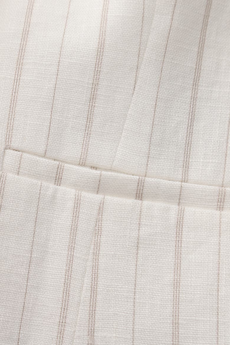 Le Tailored Halter Linen Vest, Alternate, color, White Stripe
