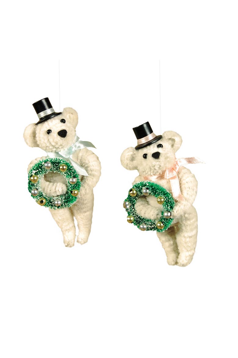Baby Bear Ornament A/2, Main, color, White