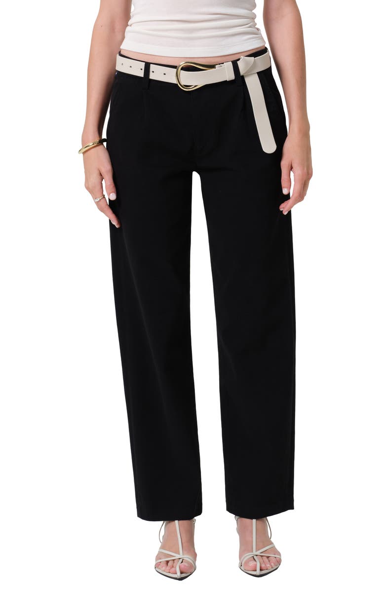 Citizens of Humanity Mallory High Waist Relaxed Straight Leg Twill Pants, Main, color, Black