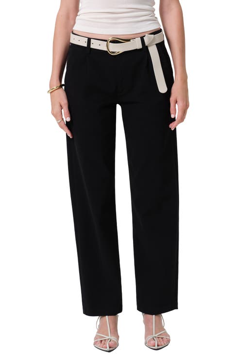 Mallory High Waist Relaxed Straight Leg Twill Pants