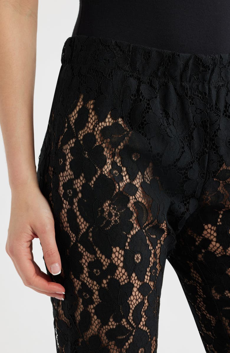 HIGH HEEL JUNGLE Isla Lace Capri Pants, Alternate, color, Black