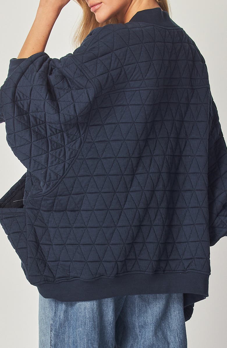 BLUEGREY Quilted Cotton Blend Cardigan Sweatshirt, Alternate, color, Dark Navy