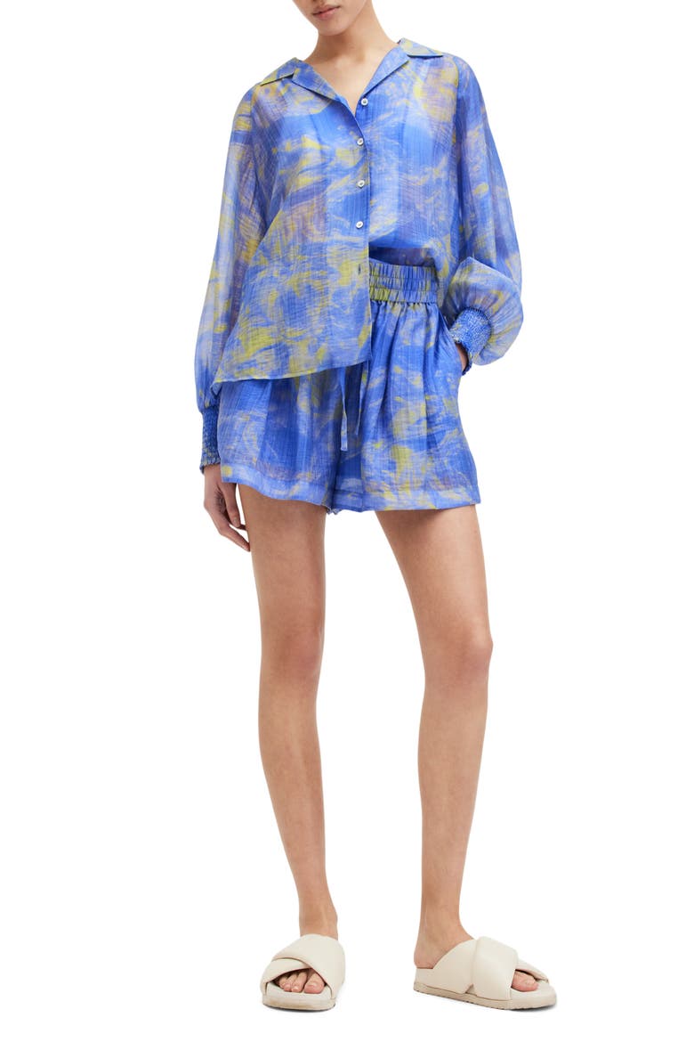 Isla Inspiral Button-Up Shirt, Alternate, color, ELECTRIC BLUE
