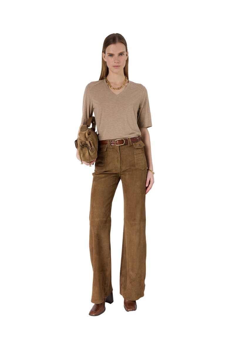 GERARD DAREL Malvine V-Neck T-Shirt, Alternate, color, Caramel