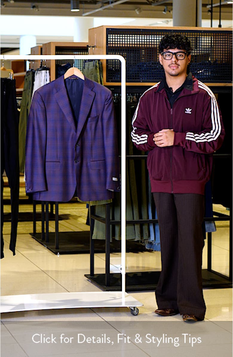 Siena Regular Fit Purple Shadow Check Wool Sport Coat, sales video thumbnail