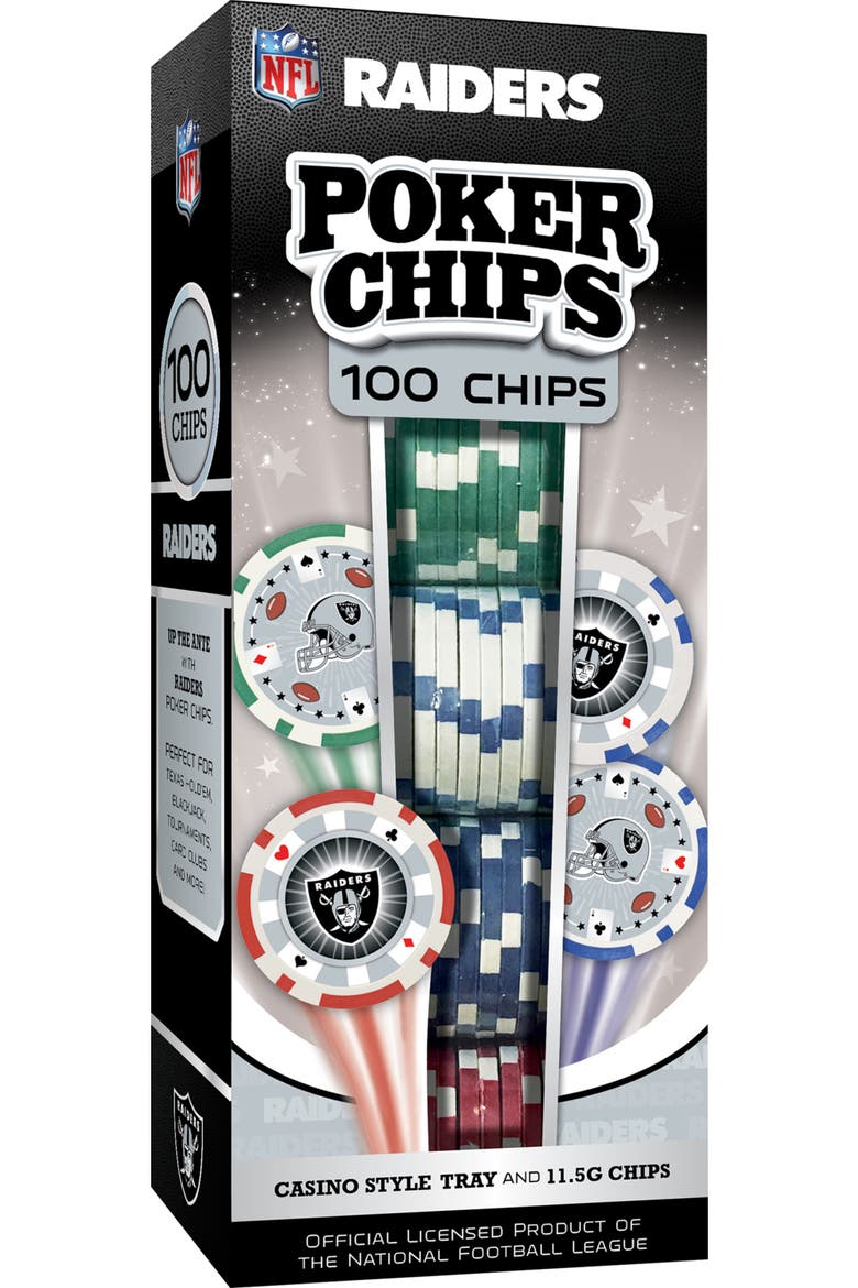 Las Vegas Raiders 100 Piece Poker Chips, Main, color, Multicolor