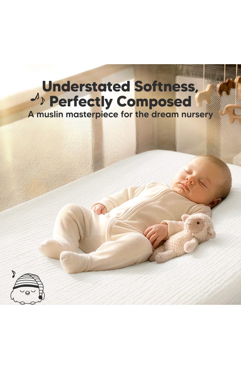 KeaBabies 2-Pack Lyra Muslin Mini Crib Sheets, Alternate, color, Soft White