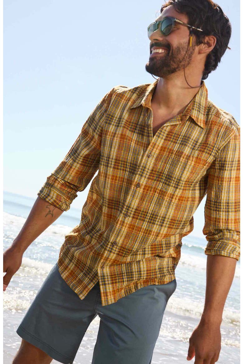 Men's Fletcher Long Sleeve Shirt, Alternate, color, Umber Plaid