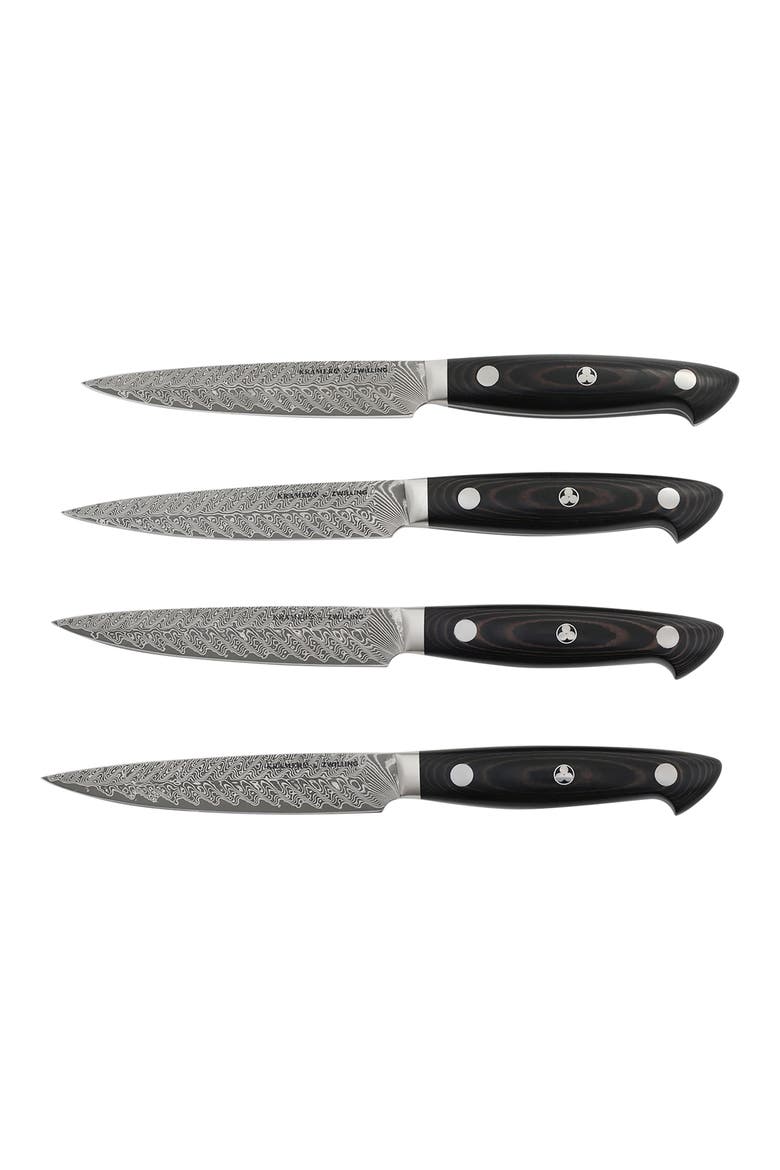 Kramer Euroline Damascus Collection 4-Piece Steak Knives Set, Main, color, STAINLESS STEEL