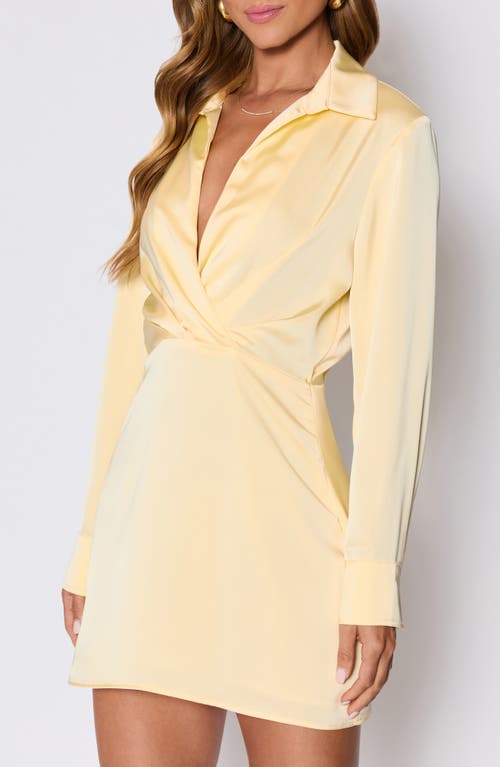 Vici Collection Booked And Busy Collared Long Sleeve Shirtdress In Yellow