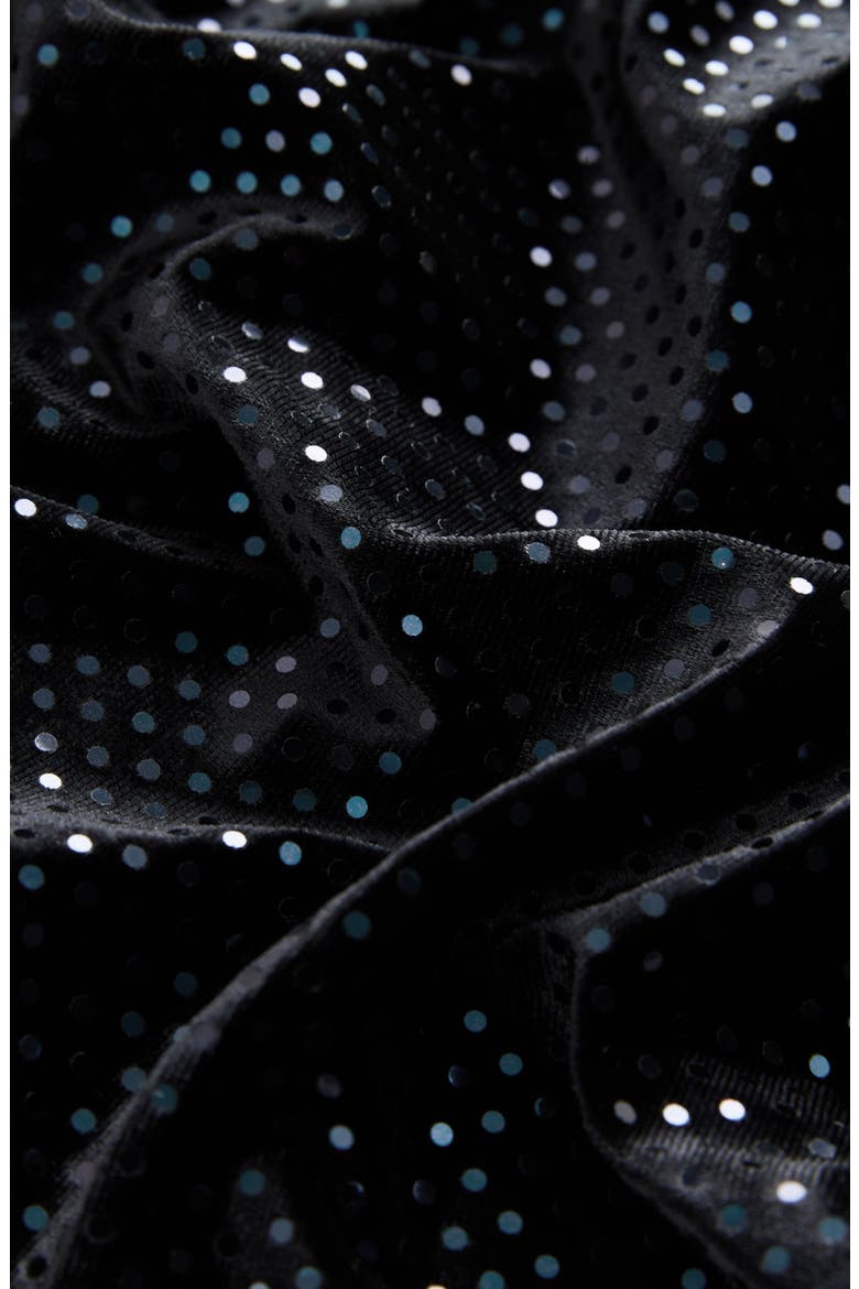Kids' Foil Dot Velvet Dress, Alternate, color, BLACK