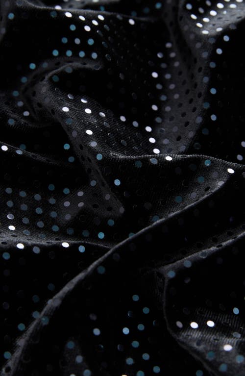 Next Kids' Foil Dot Velvet Dress In Black