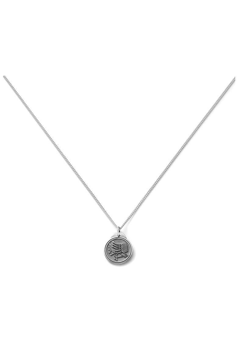 Royal Horse Pendant Necklace, Main, color, Silver
