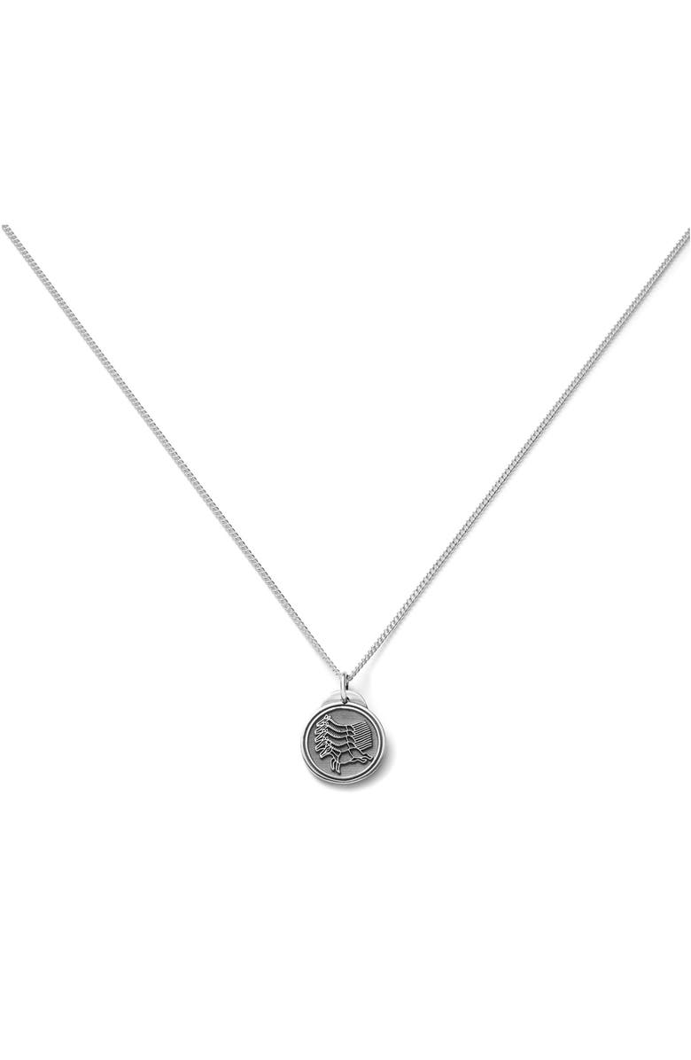 LOUPN Royal Horse Pendant Necklace, Main, color, Silver