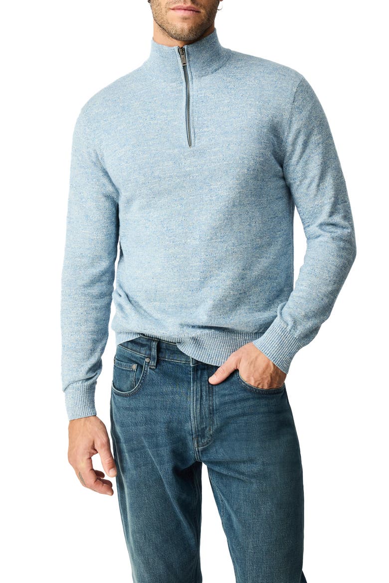 Fortrose Cotton Quarter Zip Sweater, Main, color, OCEAN