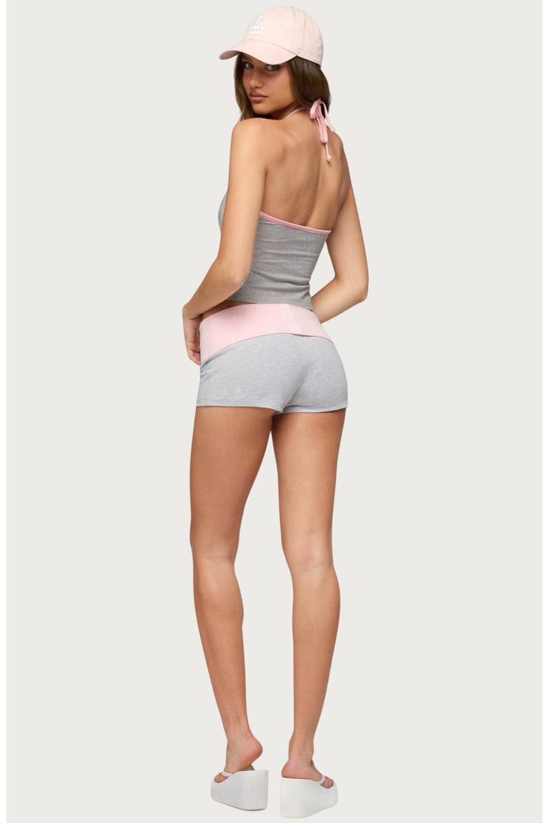 Yurie Contrast Halter Top, Alternate, color, GRAY-MELANGE
