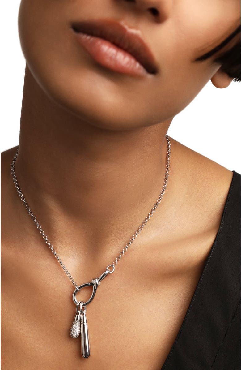 PDPAOLA Large Drop Pendant, Alternate, color, Silver