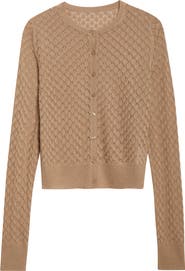 Lela Rose Crop Pointelle Cardigan