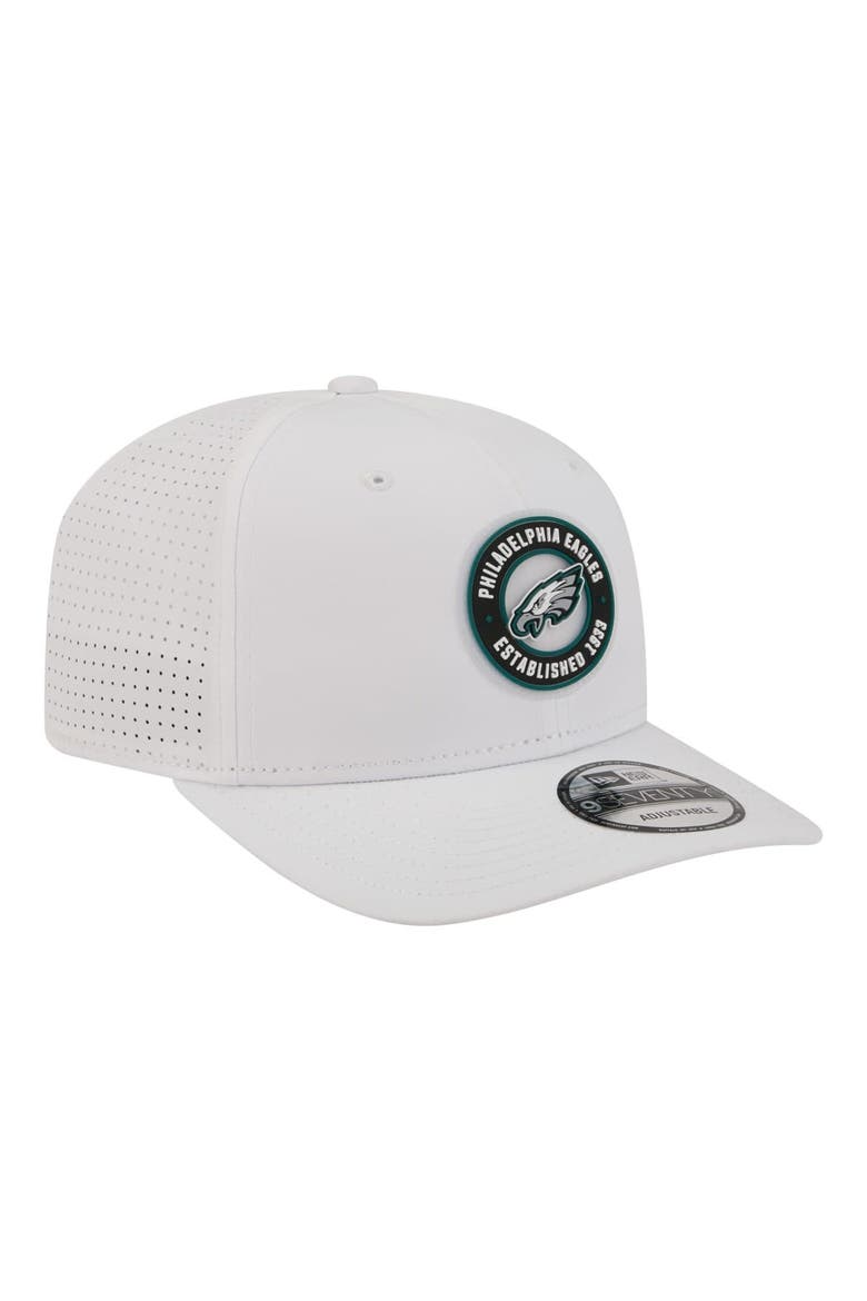Men's New Era  White Philadelphia Eagles COOLERA 9SEVENTY Adjustable Hat, Alternate, color, White